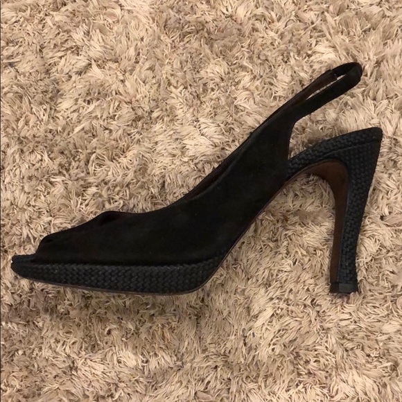 Donald J. Pliner Zola Black Suede Slingback Pumps - Picture 9 of 11